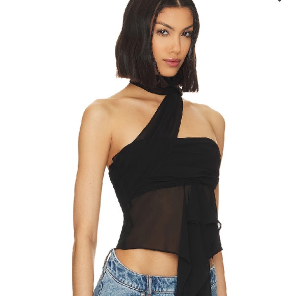 Danielle Guizio Chiffon Wrap Around Top Size S - Picture 2 of 8